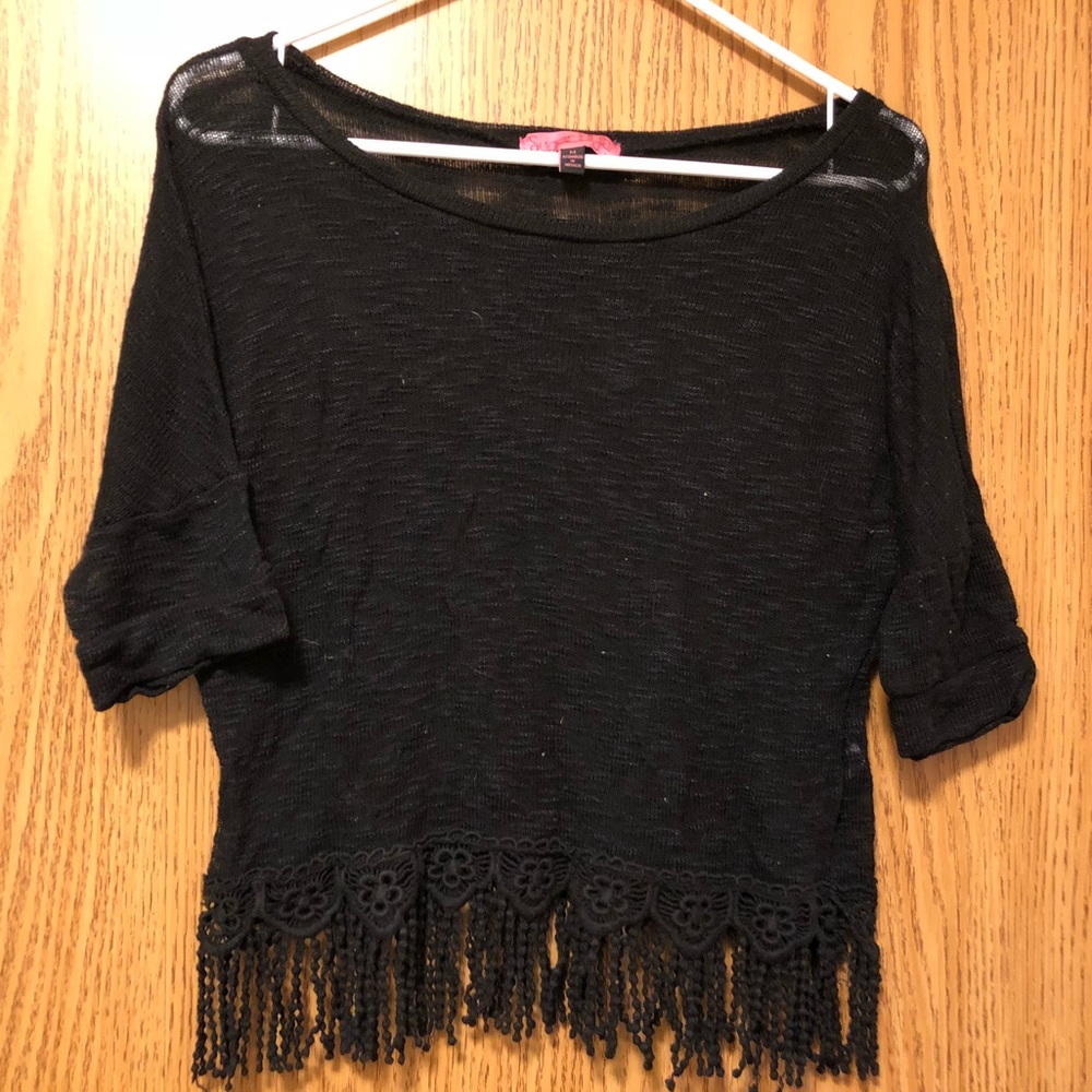 🔴 5/$25 Black Crop Top Sugar High Sz M